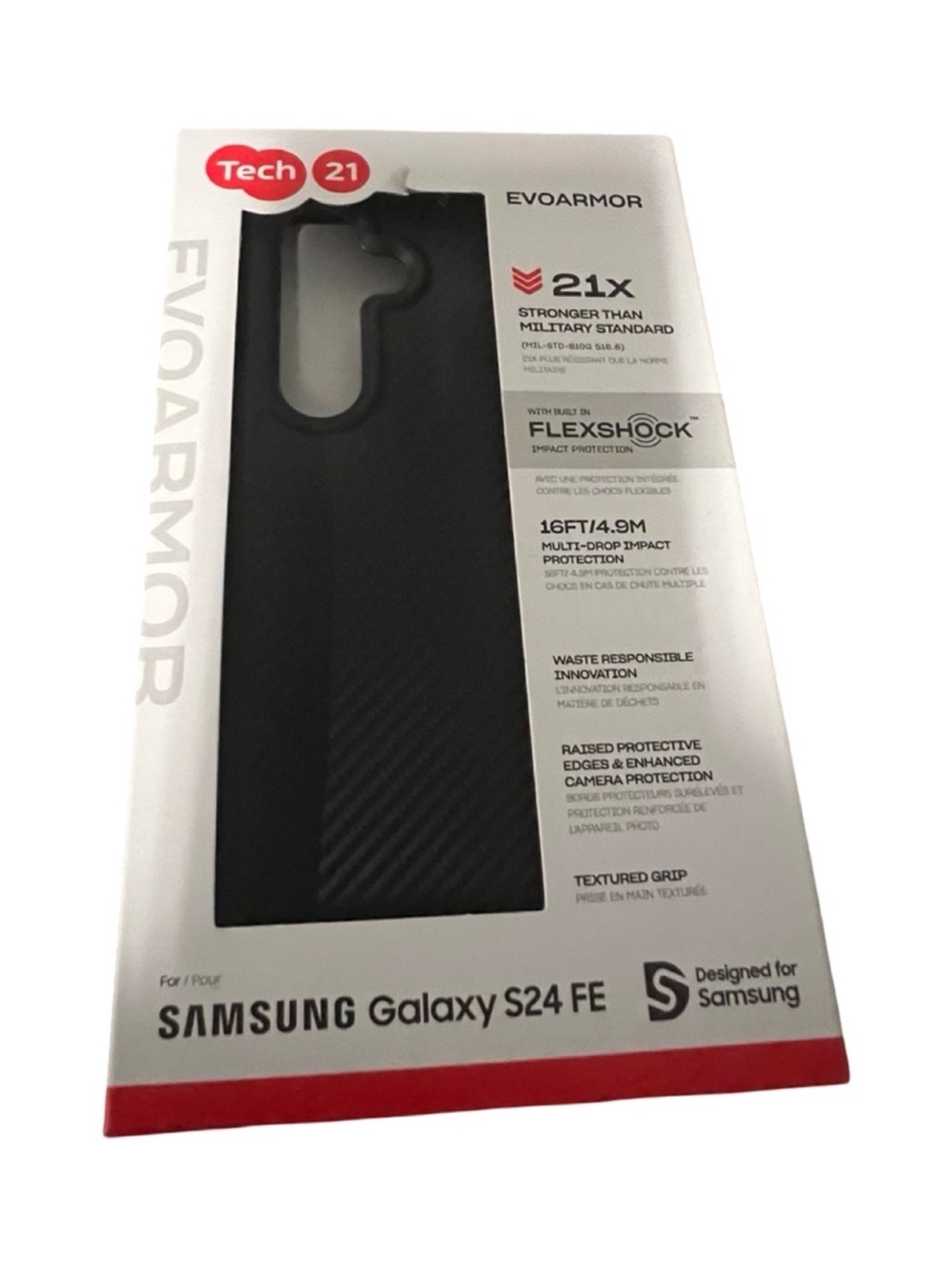 tech21 EvoArmor Black Protective Case for Samsung Galaxy S24 FE